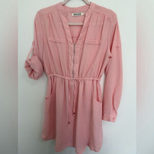 MSHING | Pink Zip Front Dress with Pockets | Sz M/L | EUC